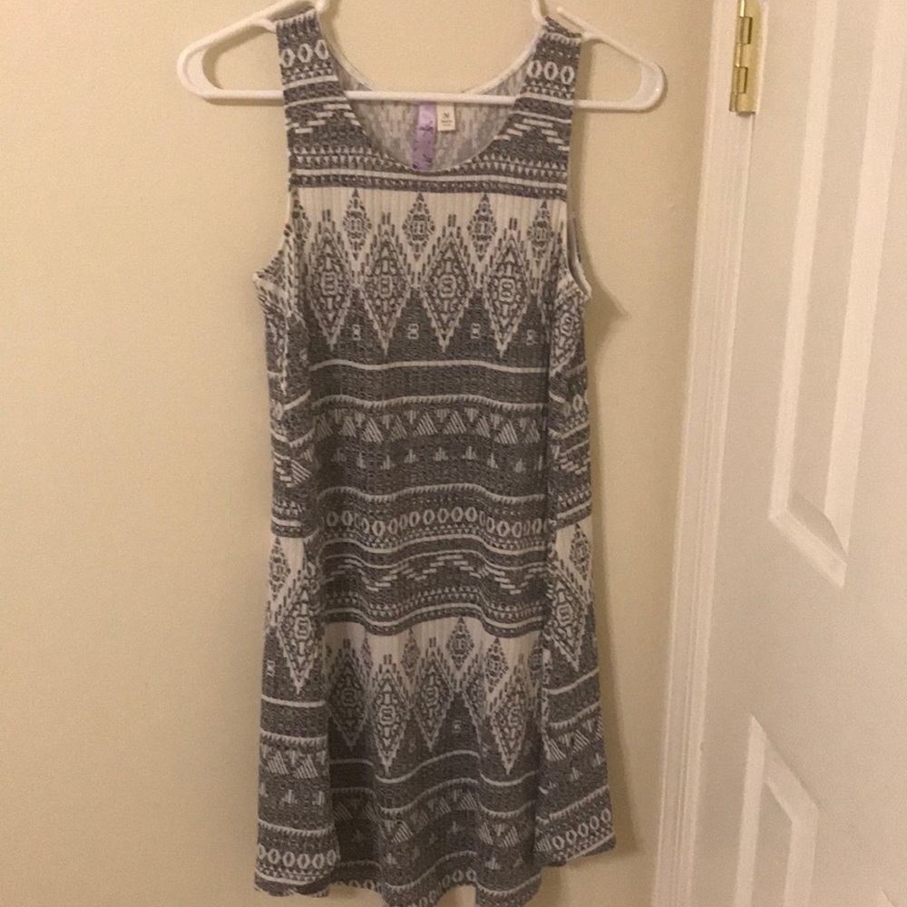 White and blue patterned sundress